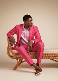 Paul Stuart Cotton Denim Plain Front Pant, thumbnail 3