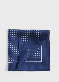 Paul Stuart Silk Twill Dot Print Pocket Square, thumbnail 1