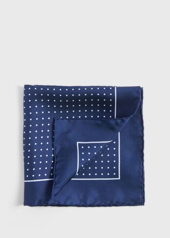 Paul Stuart Silk Twill Dot Print Pocket Square