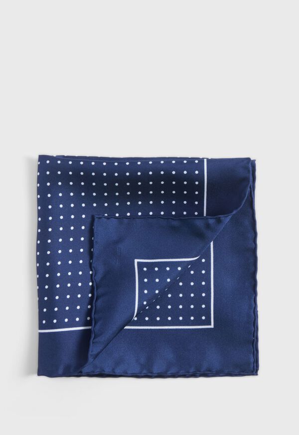 Paul Stuart Silk Twill Dot Print Pocket Square, image 1