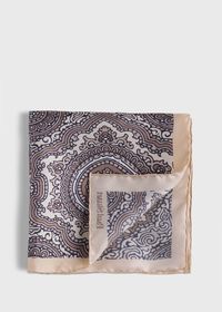 Paul Stuart Printed Silk Large Medallion Pocket Square, thumbnail 1