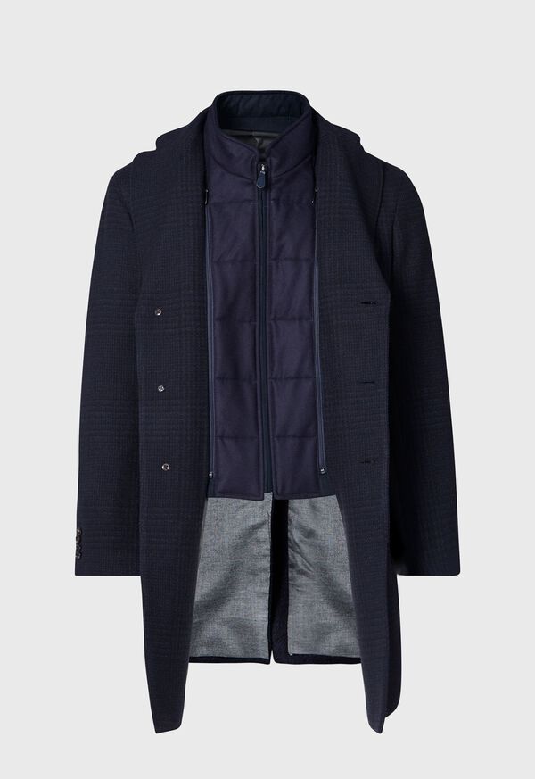 Paul Stuart Wool and Cashmere Plaid Hybrid Coat with Gilet, image 3