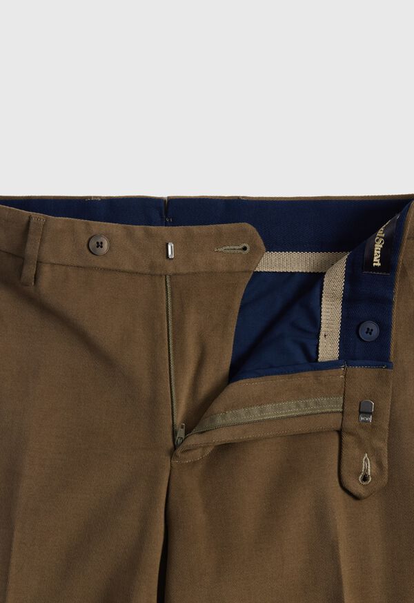 Paul Stuart Suede Trimmed Brushed Cotton Trouser, image 2