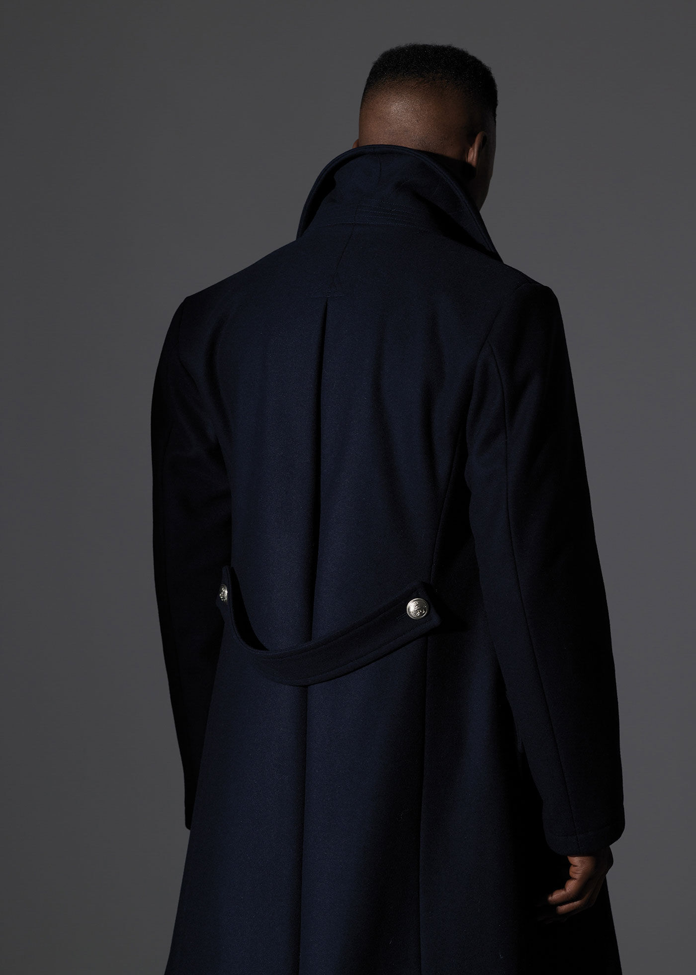 Double breasted hot sale military maxi coat