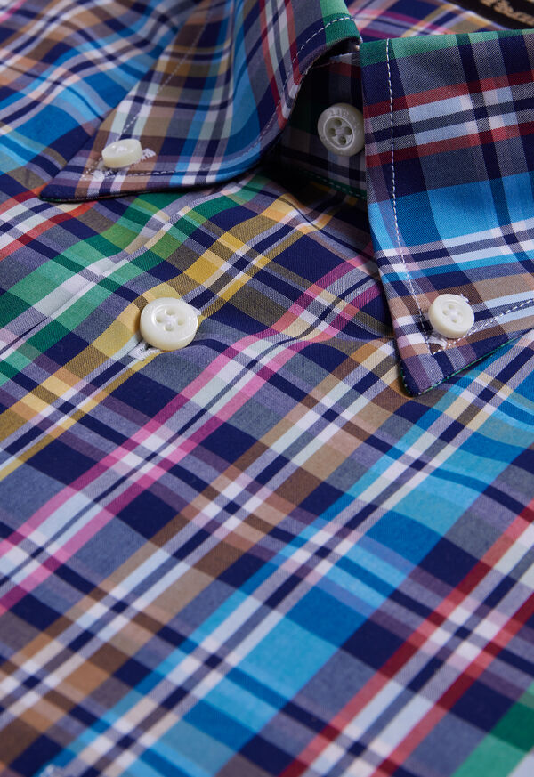 Paul Stuart Cotton Plaid Sport Shirt, image 2