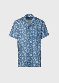 Paul Stuart Linen Leaf Print Camp Shirt, thumbnail 1