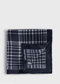 Paul Stuart Printed Silk Plaid Pocket Square, thumbnail 1