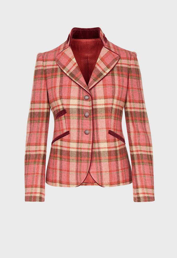 Paul Stuart Plaid Blazer with Velvet Trim, image 1