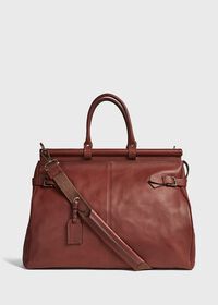 Paul Stuart Bridle Leather Carpet Bag, thumbnail 3