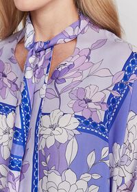 Paul Stuart Floral Tie Front Silk Blouse, thumbnail 3