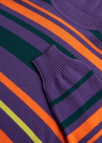 Paul Stuart Cashmere Multi Color Stripe Turtleneck, thumbnail 2