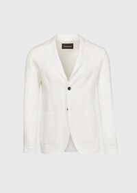 Paul Stuart White Solid Linen Shirt Jacket, thumbnail 1