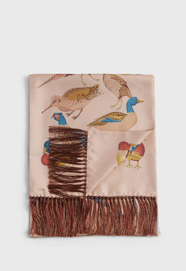 Paul Stuart Silk Pheasant Motif Scarf, image 1