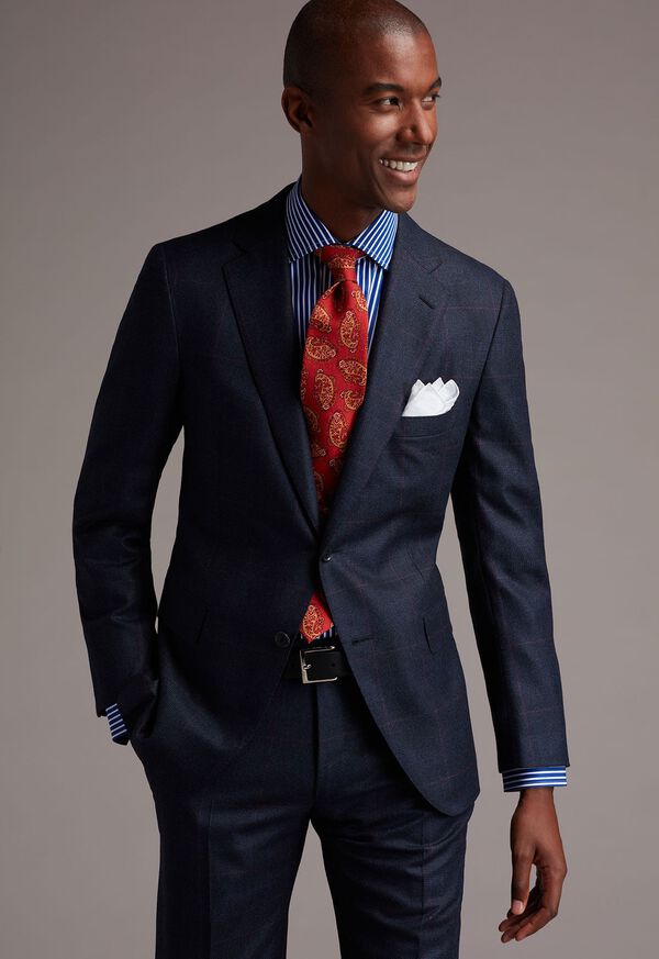 Paul Stuart Slim Fit Blue Bold Bengal Stripe Dress Shirt, image 3