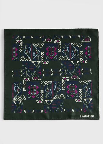 Paul Stuart Abstract Print Pocket Square