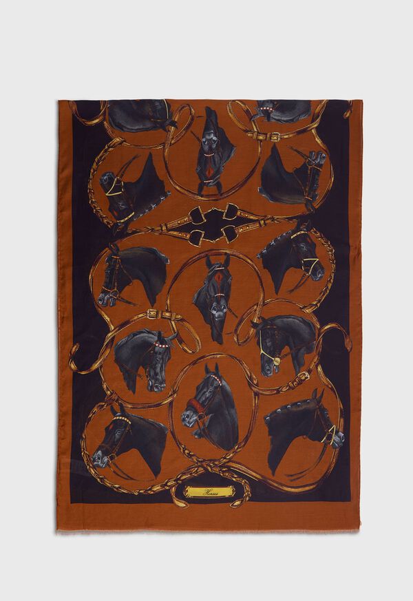 Paul Stuart Scarf with Horse Design, image 2
