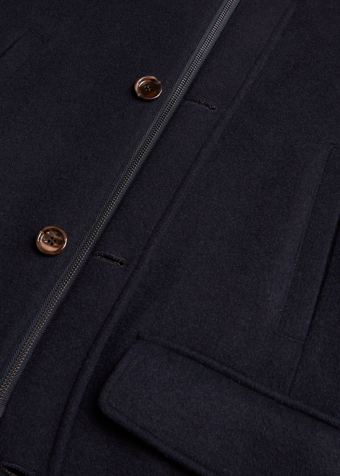 Wool Stand Collar Shot Coat