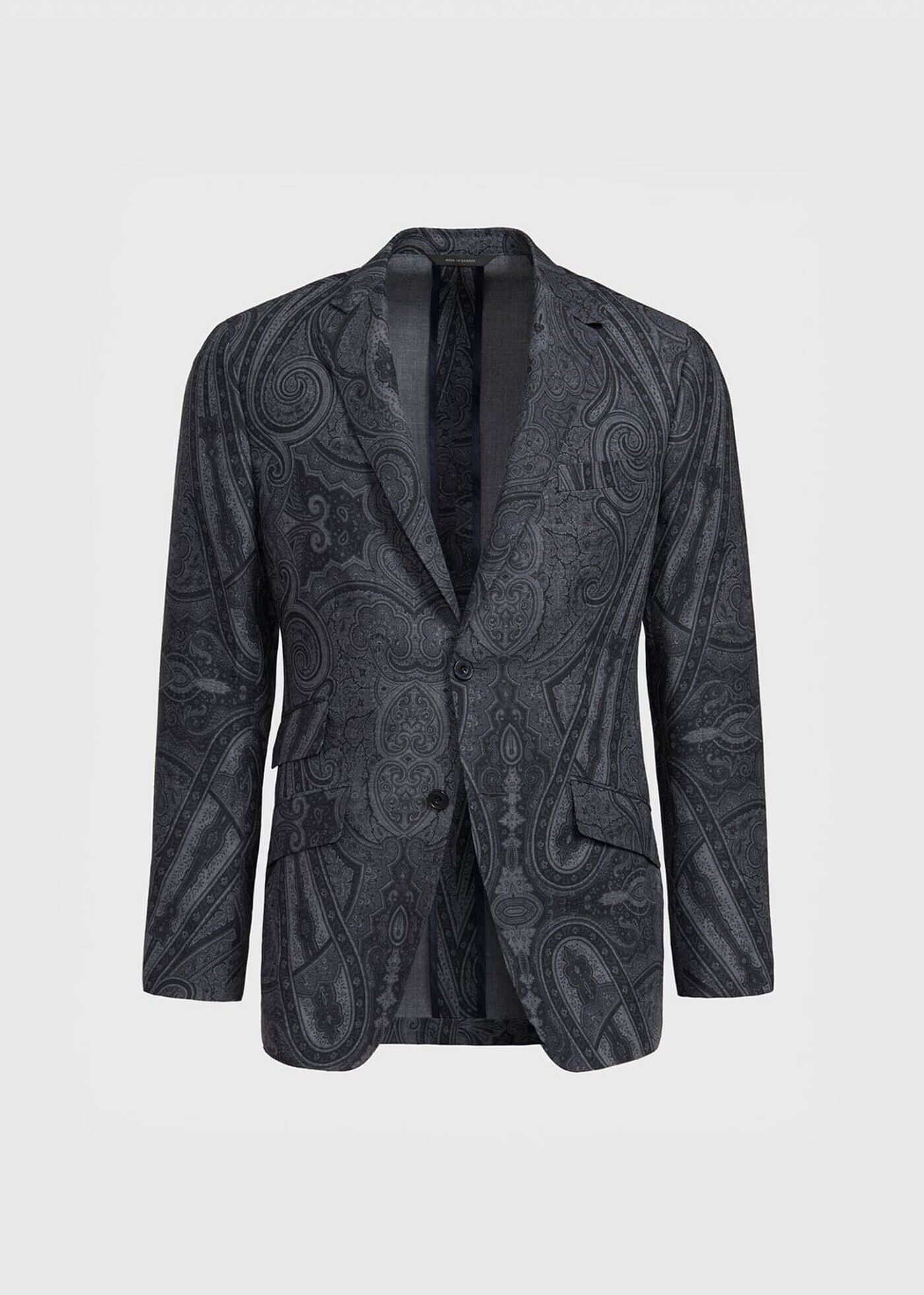 Black paisley sport coat top