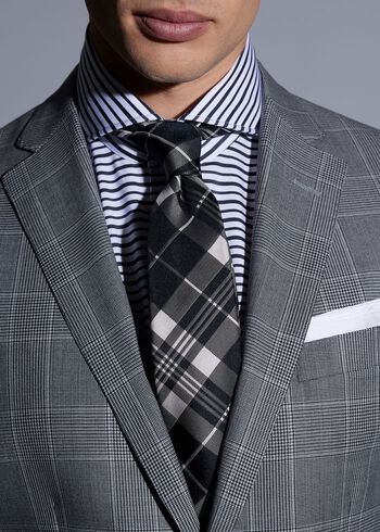 Paul Stuart Plaid Woven Silk Tie