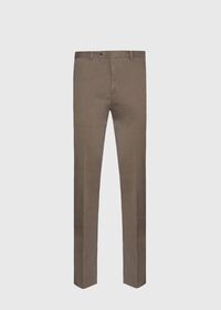 Paul Stuart Solid Mocha Plain Front Pant, thumbnail 1