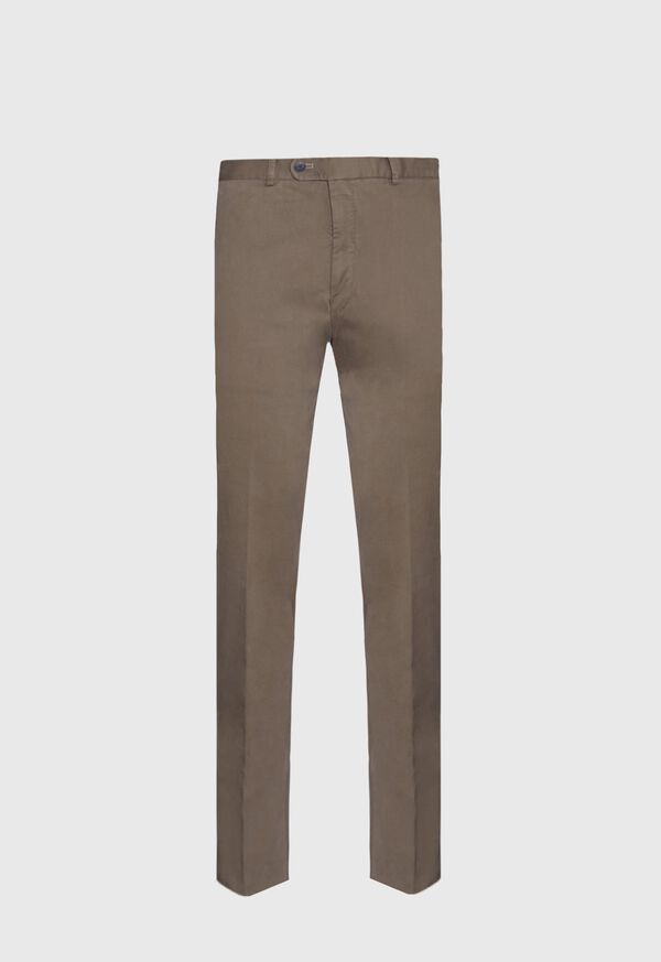 Paul Stuart Solid Mocha Plain Front Pant, image 1