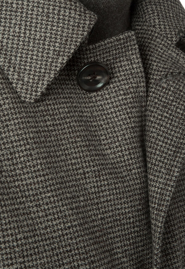 Paul Stuart Brown Houndstooth Raglan Overcoat, image 3