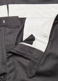 Paul Stuart Grey Twill Plain Front Trousers, thumbnail 2