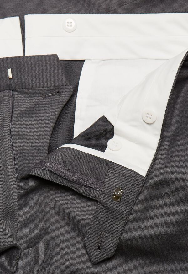 Paul Stuart Grey Twill Plain Front Trousers, image 2
