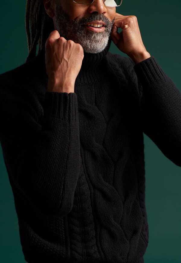 Paul Stuart Cashmere Cable Turtleneck Sweater, image 2