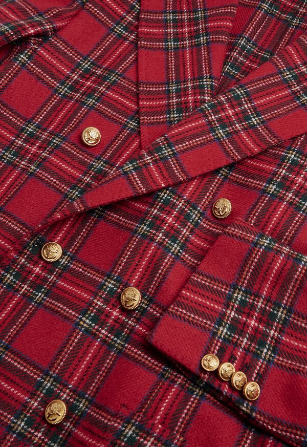 Paul Stuart Wool Red Tartan Double Breasted Jacket, image 3