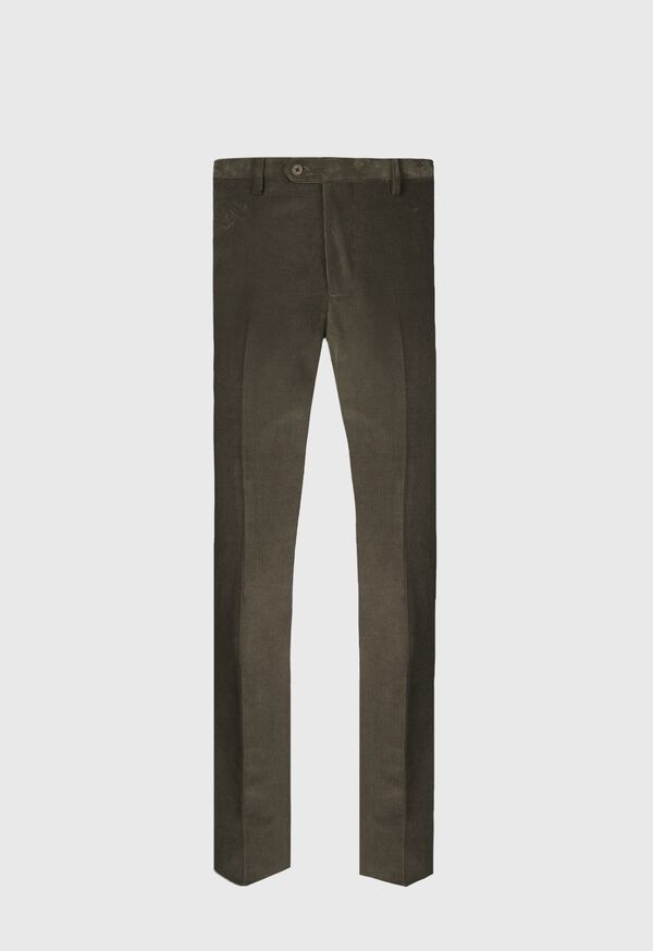 Paul Stuart Suede Trimmed Corduroy Trouser, image 1