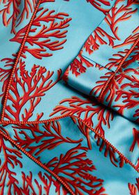 Paul Stuart Made on Madison Coral Motif Silk Robe, thumbnail 2