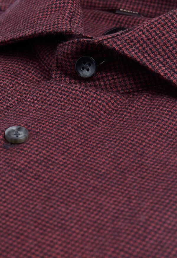 Paul Stuart Houndstooth Brushed Flannel Sport Shirt, image 2