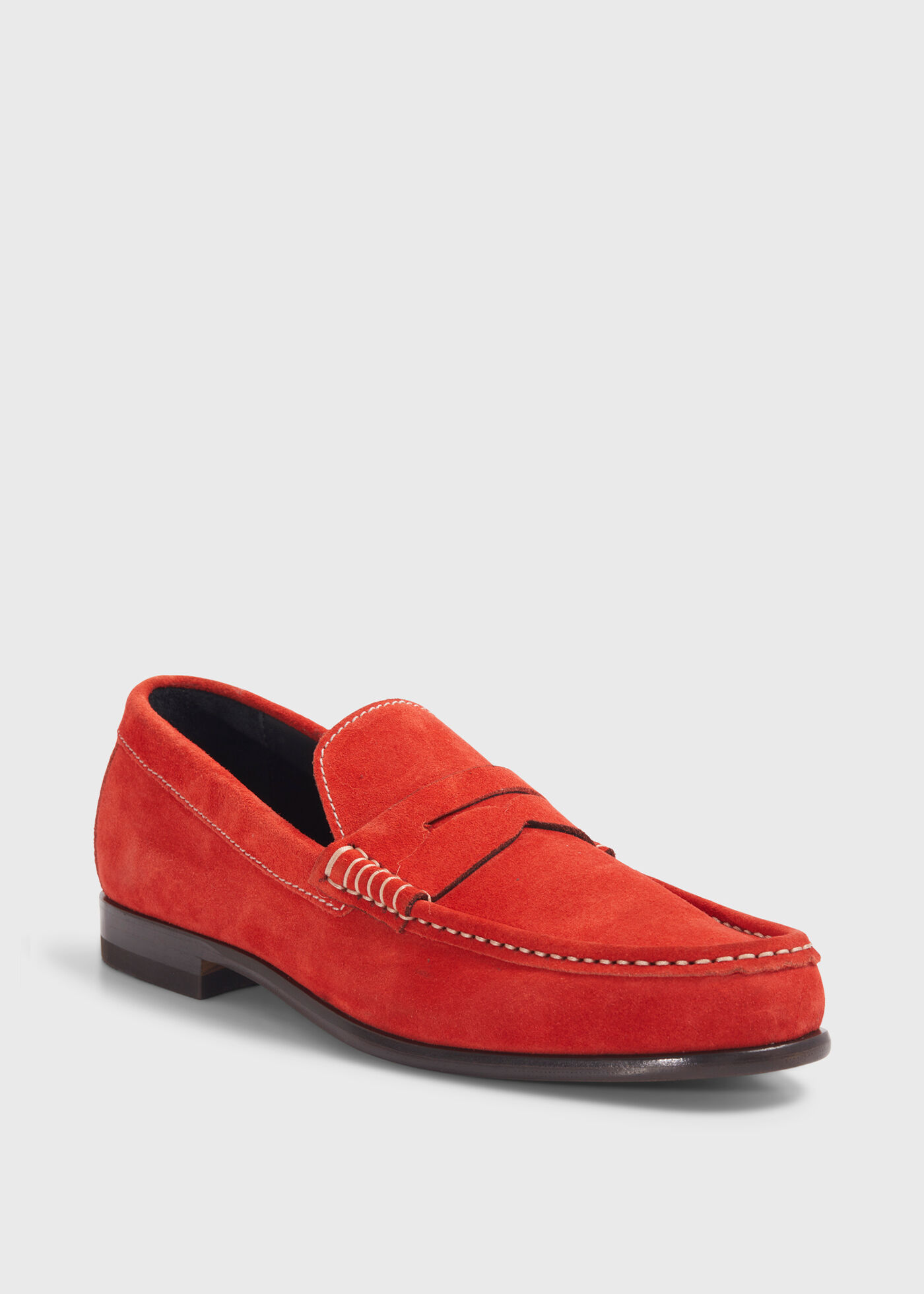Red suede loafers sales
