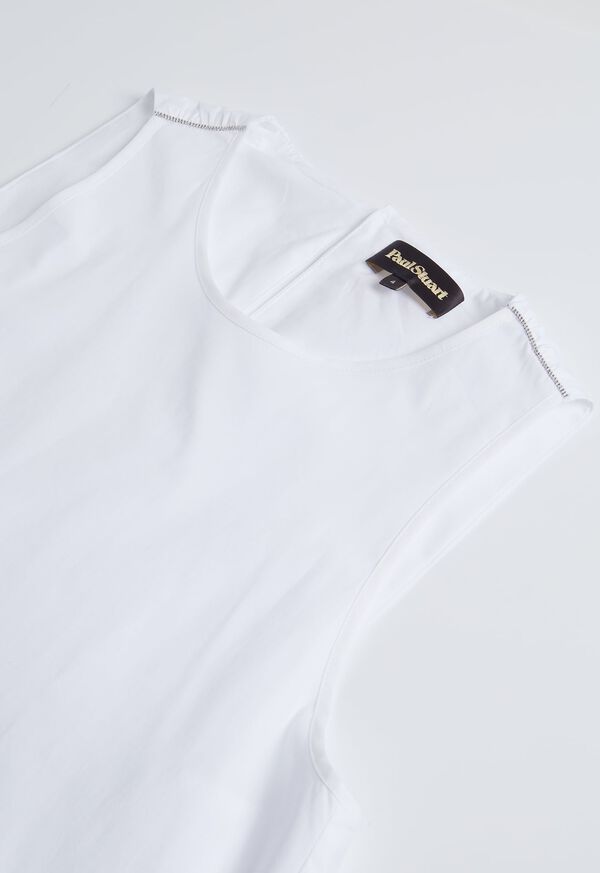 Paul Stuart White Cotton Poplin Dress, image 2