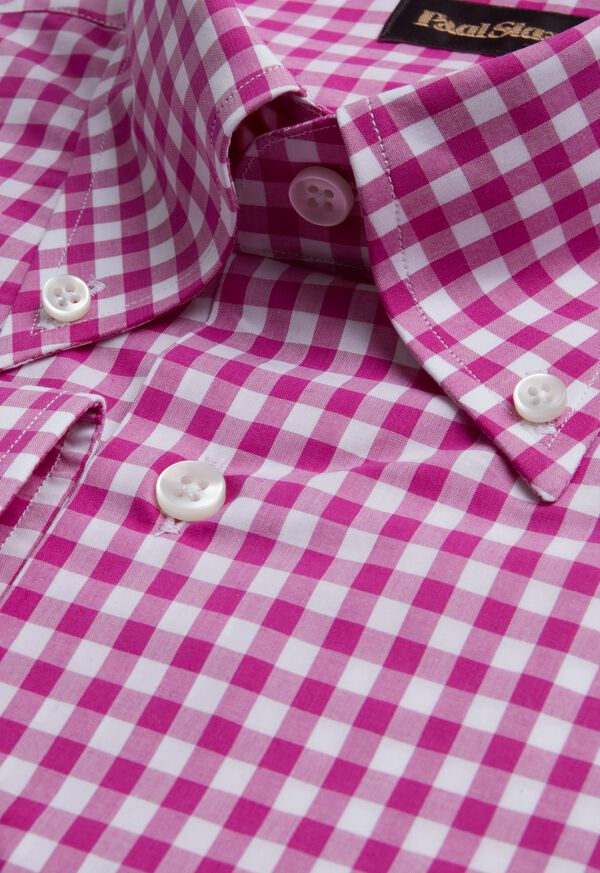 Paul Stuart Cotton Gingham Sport Shirt, image 2