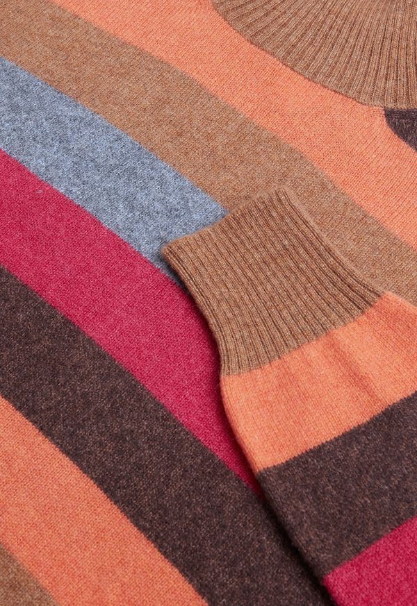 Paul Stuart Cashmere Multi-Stripe Turtleneck Sweater, image 2