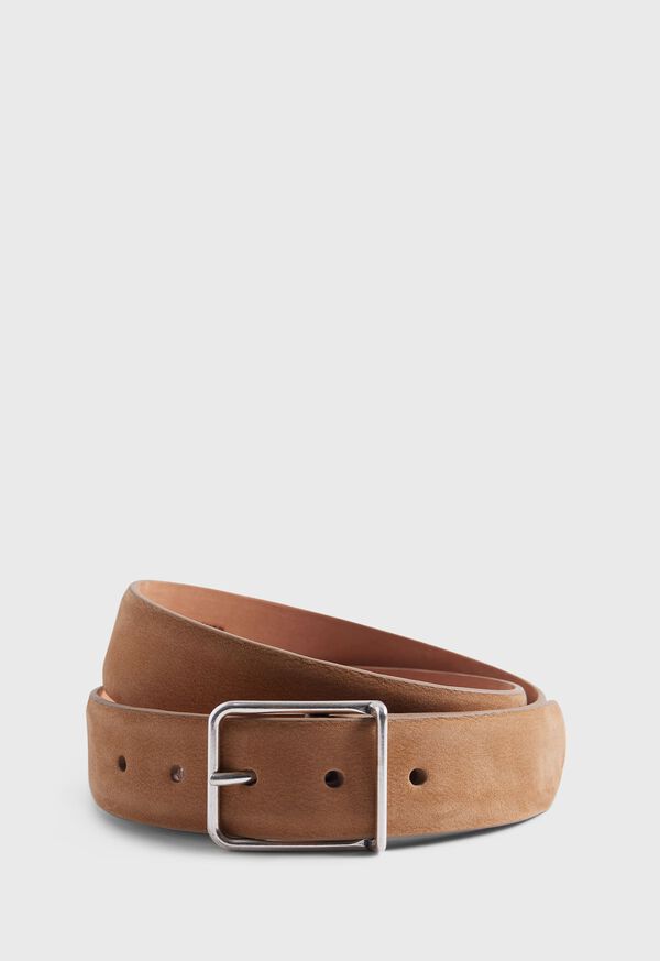 Paul Stuart Suede Belt with Nickel Buckle, image 1