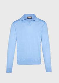 Paul Stuart Cotton Long Sleeve Johnny Collar Polo, thumbnail 1