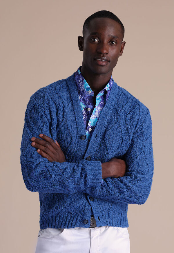 Paul Stuart Open Weave Diamond Cardigan, image 2