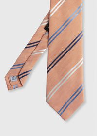 Paul Stuart Woven Silk & Linen Stripe Tie, thumbnail 1