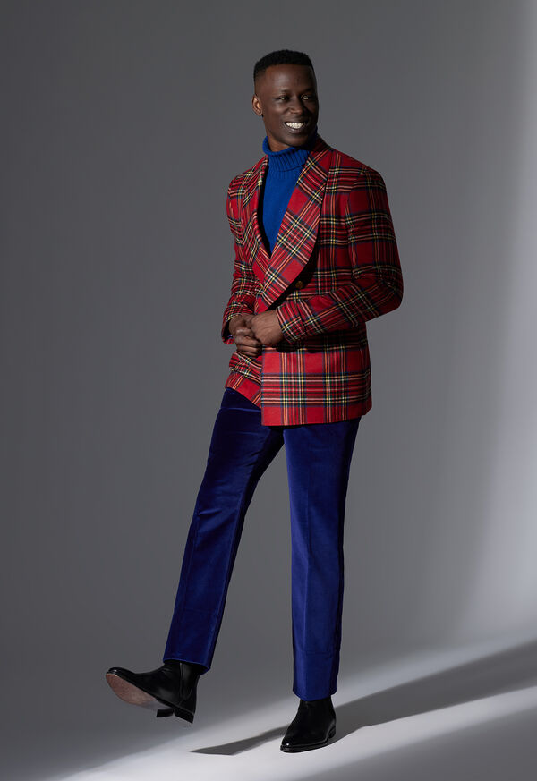 Paul Stuart Royal Stewart Plaid Shawl Collar Jacket Look, image 1