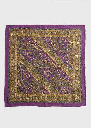 Paul Stuart Silk Paisley Pocket Square