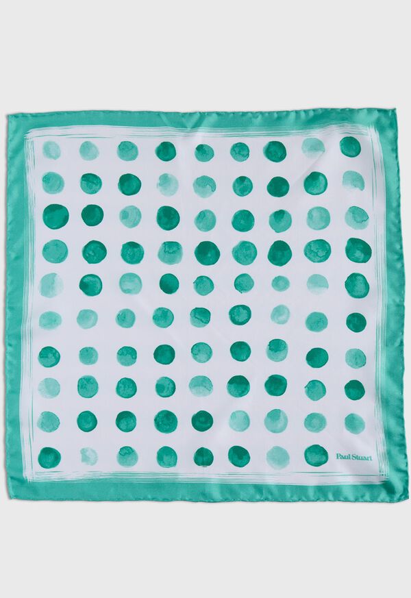 Paul Stuart Printed Silk Watercolor Dot Pocket Square, image 2
