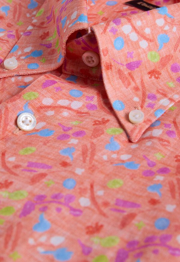 Paul Stuart Printed Linen Sport Shirt, image 3