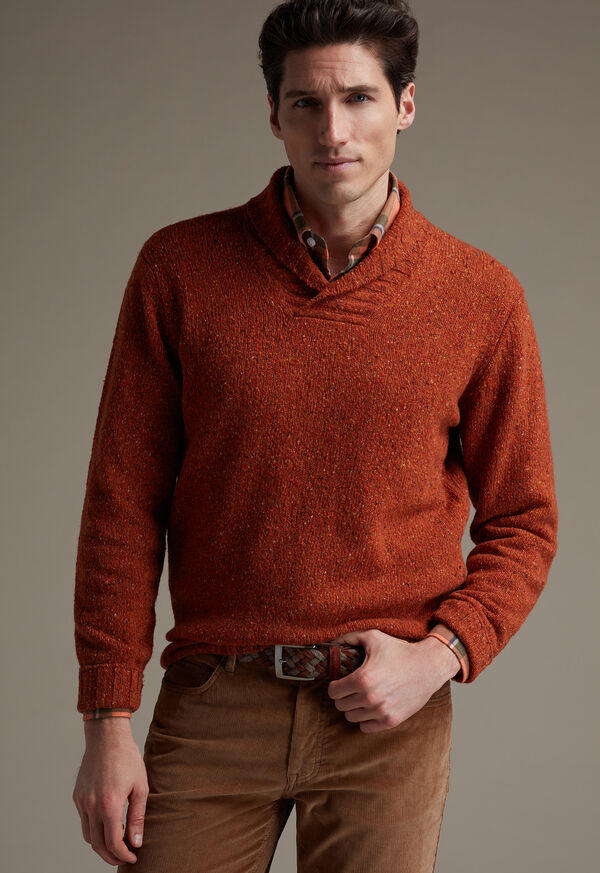 Paul Stuart Cashmere Donegal Shawl Collar Pullover Sweater, image 2