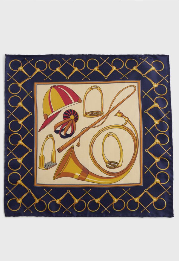 Paul Stuart Equestrian Printed Silk Pocket Square, image 3