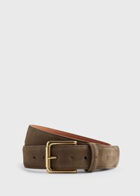 Paul Stuart Nubuck Calf Suede Belt with Brass Roller Buckle, thumbnail 1
