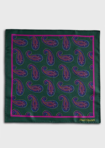 Paul Stuart Paisley Print Pocket Square