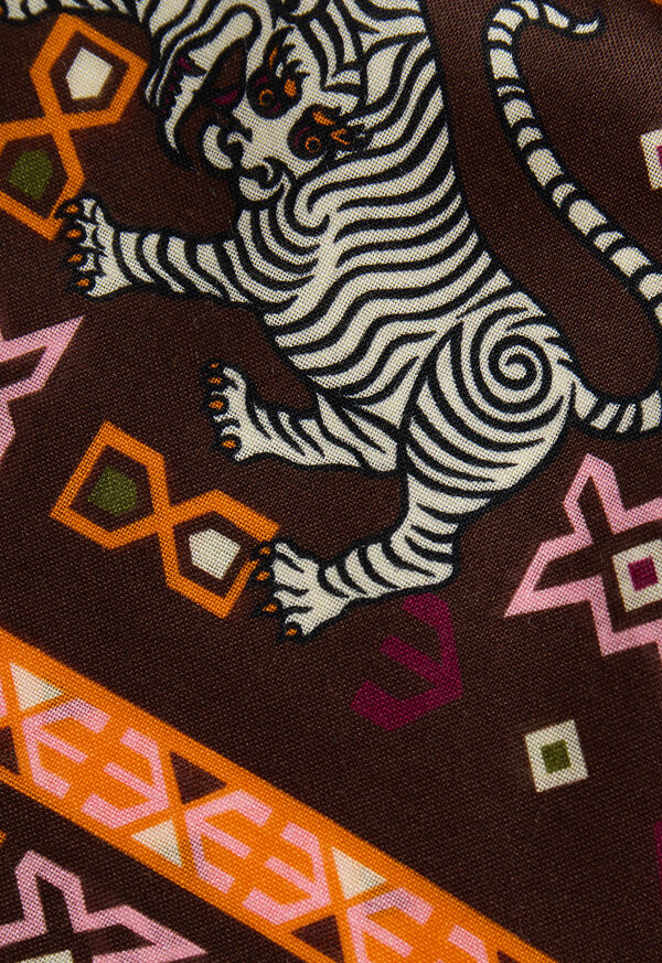 Paul Stuart Wool & Silk Exotic Print Scarf, image 3